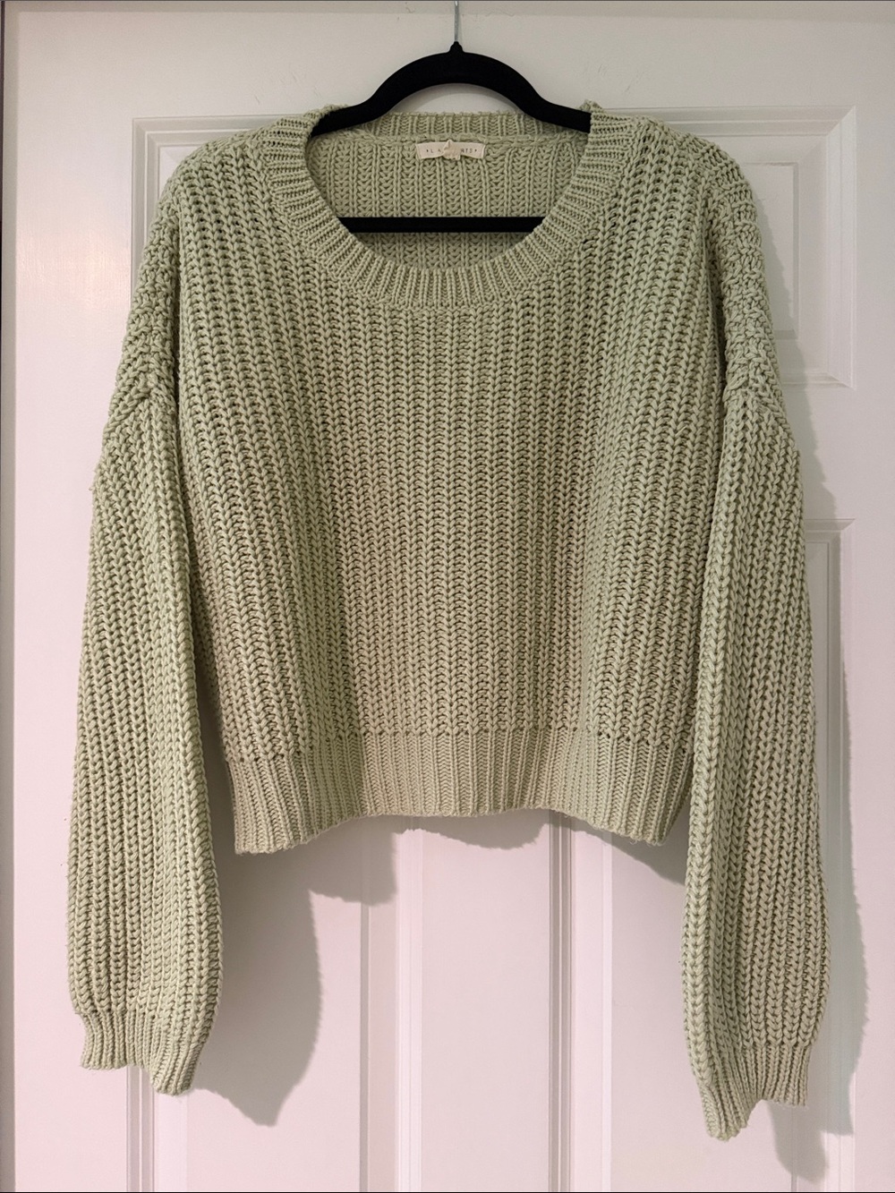 Light Green Chunky Knit Sweater